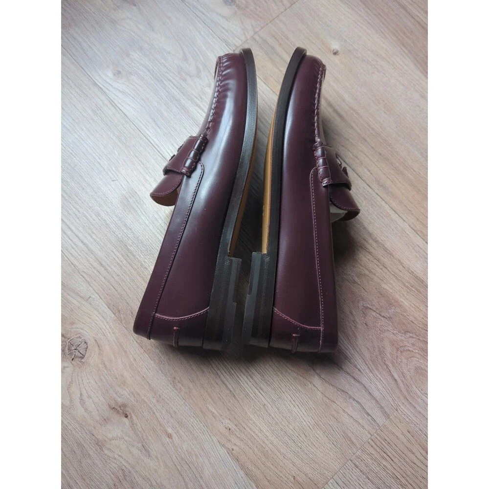 Gucci GG Interlocking Leather Loafers Bordeaux Mens 10